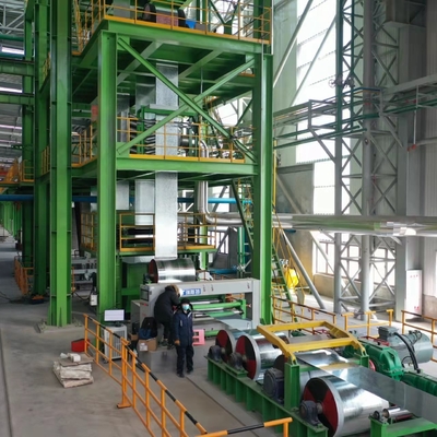 0.4-1.8mm 1250mm Proses Jalur Galvanisasi Berkelanjutan Untuk Industri Baja